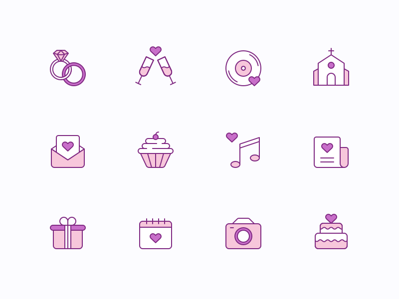 Wedding Icons Set