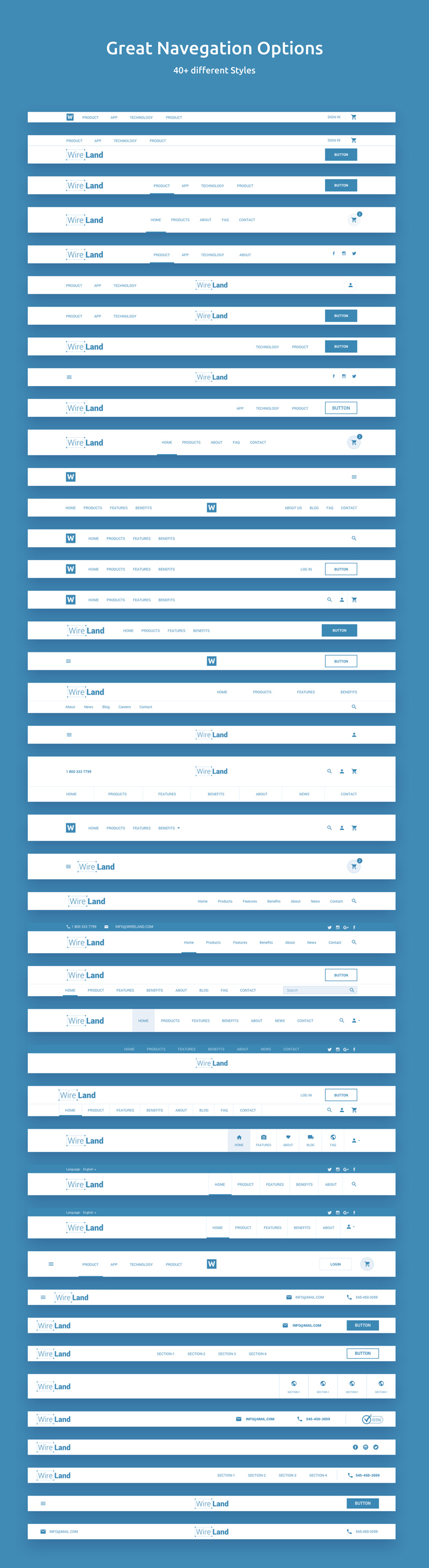 Wireland - Sketch Wireframing Template Sample