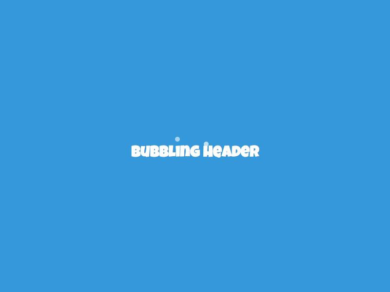 Bubbling Text Effect