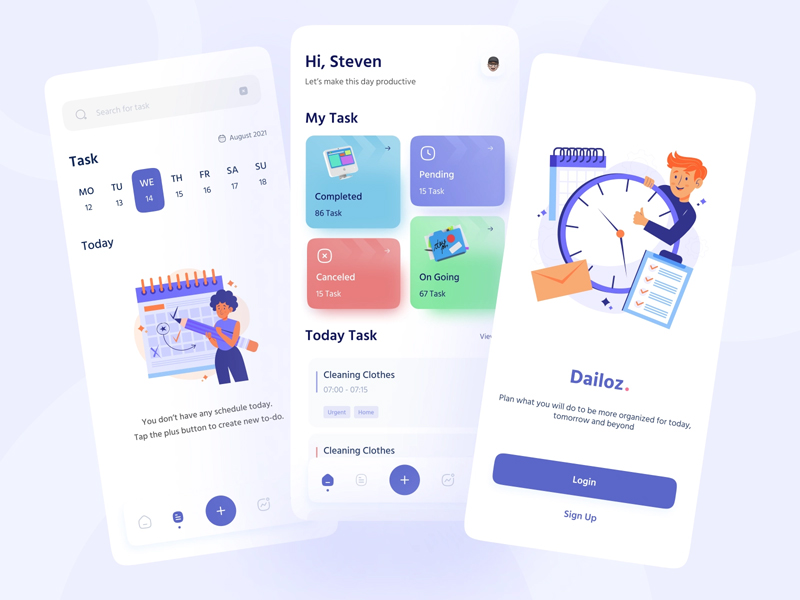 Daily Activity App Concept Free Sketch Freebie Supply