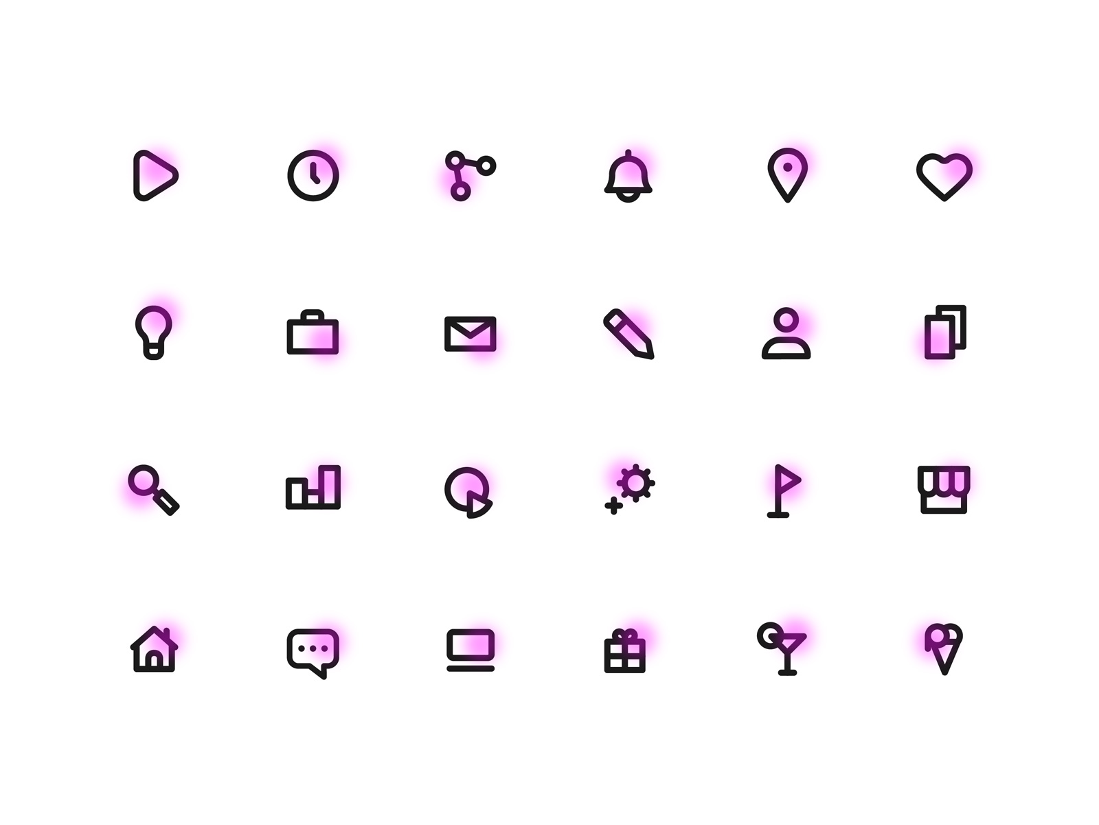 Neon Icons Pack - Freebie Supply