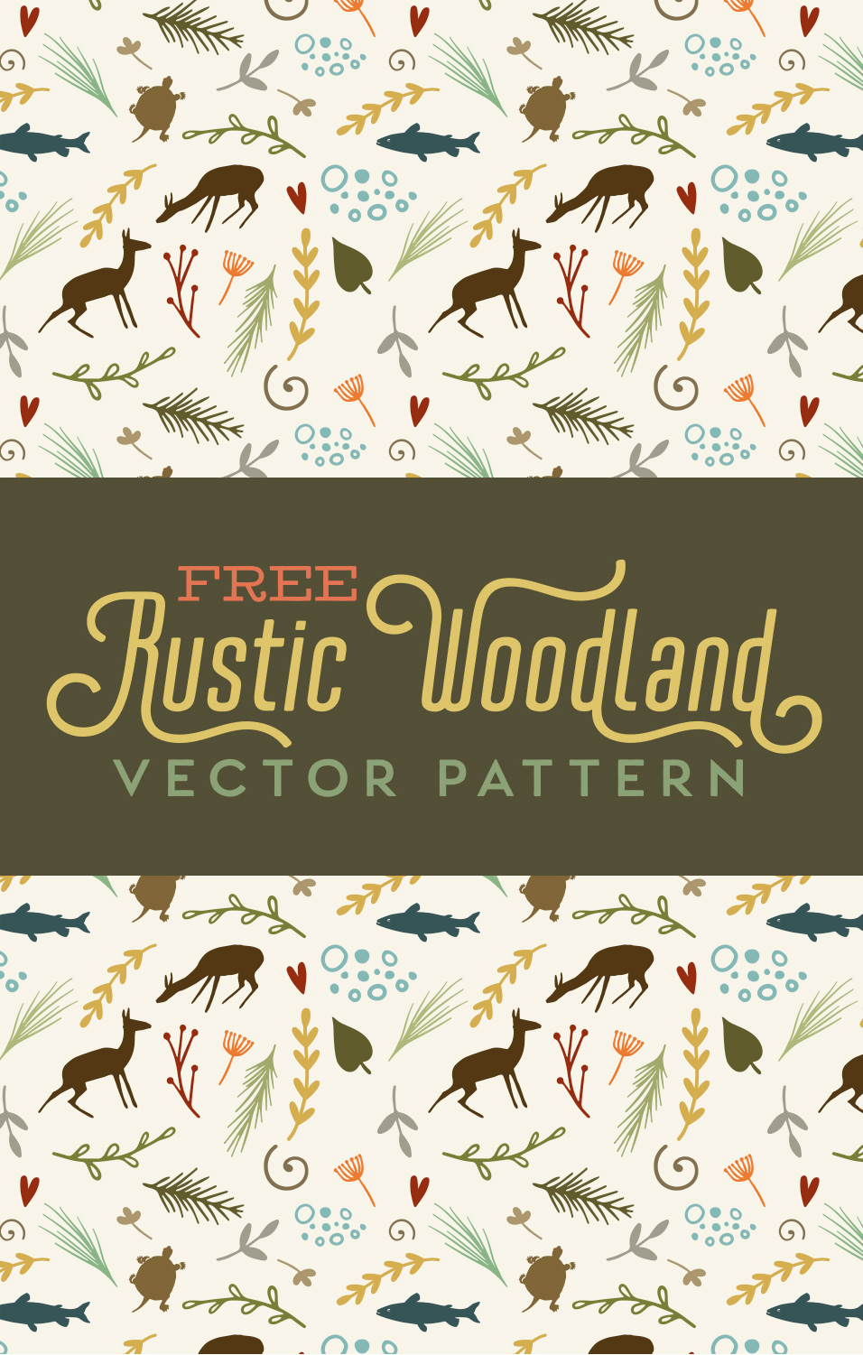 Rustic Woodland Vector Pattern - Freebie Supply