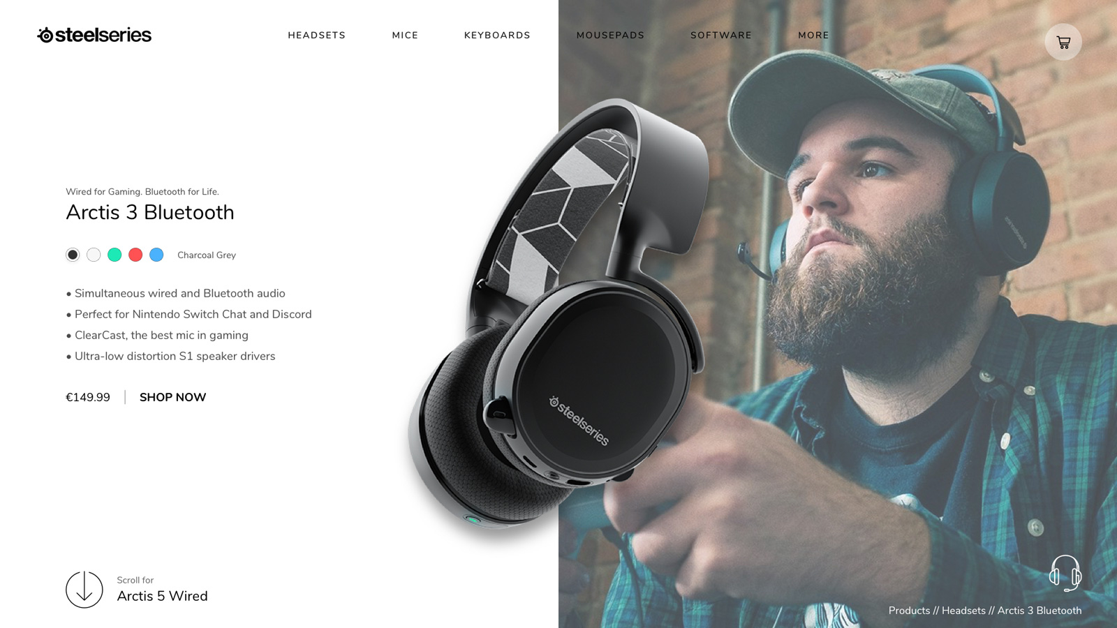 Steelseries site Concept made in Sketch Freebie Supply