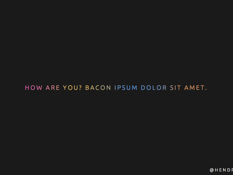 Colorful Text Animation