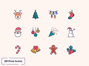 20 Christmas Icons Set