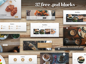 37 Blocks For Restaurant Landing Page – PSD Freebie
