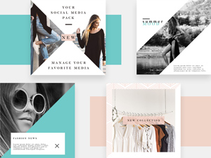 4 Instagram Fashion Templates PSD