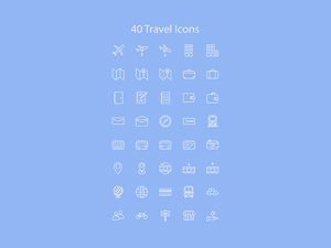 40 Travel Icons – Free Resource