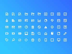 50 Blocky Icon Pack – Free PSD