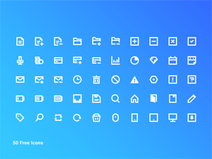 50 Free Blocky Icon Set