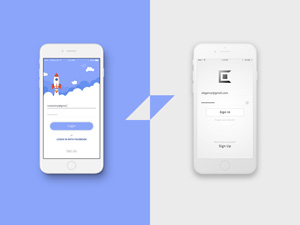 6 Mobile UI Logins – Free PSD