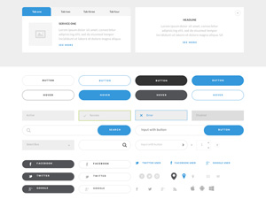 8 Pixels Wireframe UI Kit by Chemseddine Abdallah