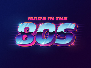 80s Style Text Mockup by State7 Studio