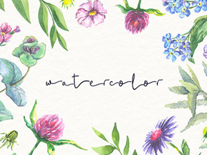 Watercolor Floral Set & Pattern