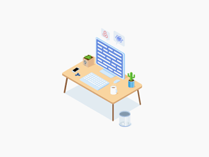 A Small Workspace Illustration made in Sketch