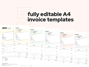 A4 Invoice Template (Fully Editable)