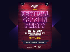 A4 Poster Template and Neon Text Effect FREE DOWNLOAD