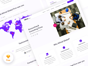 Accounting & Consulting Firm Website Template made in Sketch