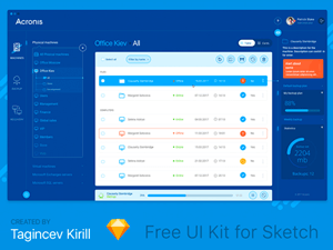 Acronis UI / UX Dashboard by Tagincev Kirill