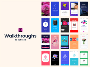 20 Walkthrough Screens for Adobe XD