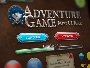 Adventure Game Mini RPG UI Pack – Free PSD
