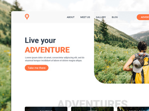 Adventures Homepage UI Template: Free PSD