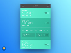 Alarm Clock App made in Sketch