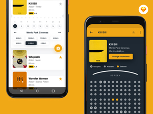 Android Movie Booking App Experiment made in Sketch