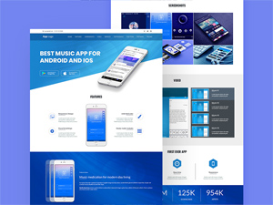 App Landing Page Design Template by Zoha Mushtaq