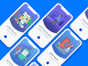 App Onboarding & Walkthrough screens – Free PSD