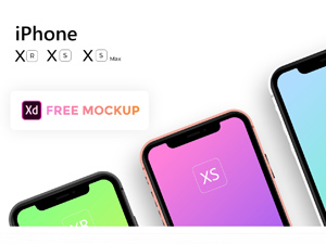 Apple iPhone XS, XS Max, XR Mockup for Adobe XD