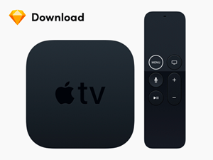 Apple TV + Remote Vector Illustration