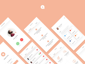 Aqual Mobile UI Kit for Social Networking Apps by Grooni