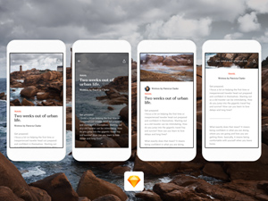 Article Layout Screens for Sketch
