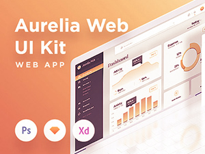 Aurelia Web – Elegant Dashboard Web App UI Kit – Adobe XD UI Kit
