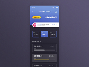 Available Money In Wallet iOS App: Free PSD