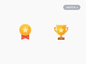 Badge and Trophy Icons – Free Sketch