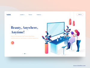 Beauty Salon Header Template made in Sketch