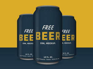 Beer Can Mockup: Free PSD