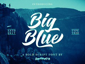 Big Blue Font Script Typeface