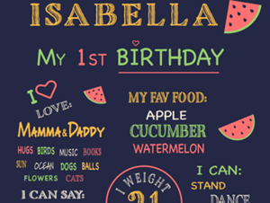 1st Birthday Board