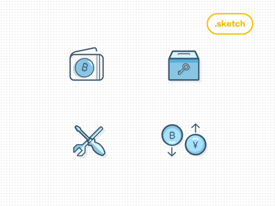 Bitcoin Bank Icons – Free Sketch