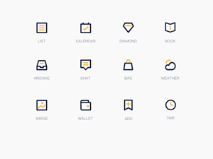 Black and Yellow Icons for Sketch