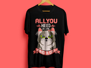 Free Black T-shirt Mockup