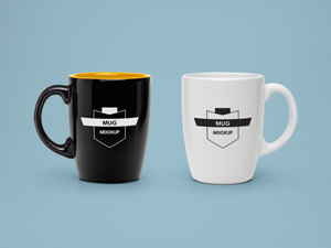 Black & White Mug Mockups: Free PSD