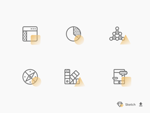 Black & Yellow Icon Set made in Sketch