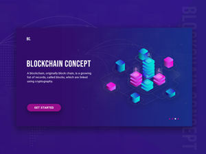 Blockchain Website Header Concept by Rahman
