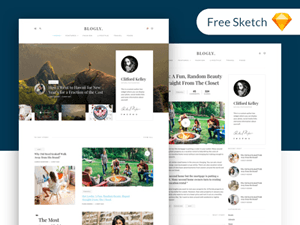 Blogly Theme Template for Sketch