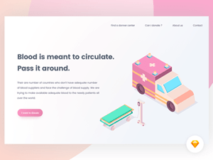 Blood Donation Campaign Landing page – Sketch Freebie