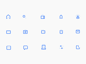 Blue Line Icons – Free Sketch